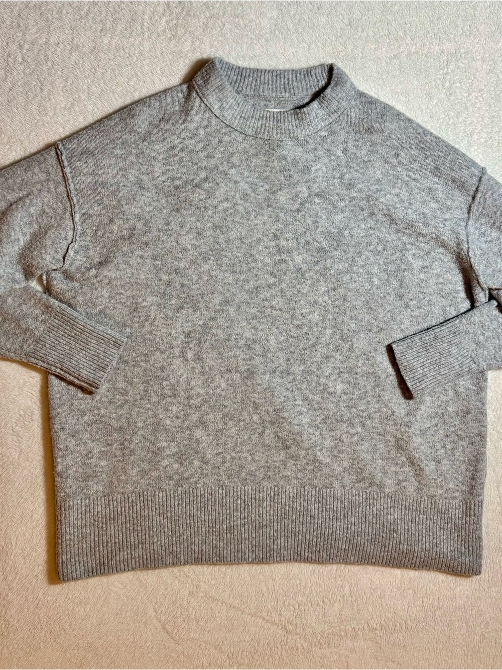 aerie Heather Gray Mock Neck Sweater
